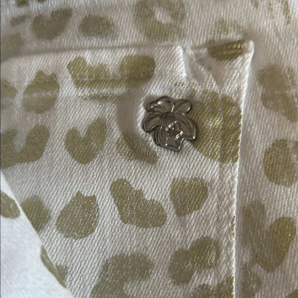 Black Orchid Denim White Leopard Print Skinny Jeans sz 26 - Picture 4 of 5